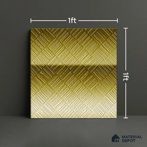 Highlighter Tiles  Tile TL 07255 C Roxy 8001 GLM (Gold) 1 ft x 1 ft Ceramic Matte Finish - 9 mm  | 2 mm Spacer is Mandatory (Sample)